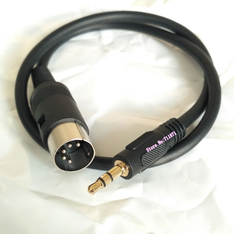 Cable Extension 3.5 - DINオスオーディオケーブルライン、ショートステレオtrs、5p、5ピン、midiオスからtrs 3.5オス、アダプターコードワイヤー、50cm