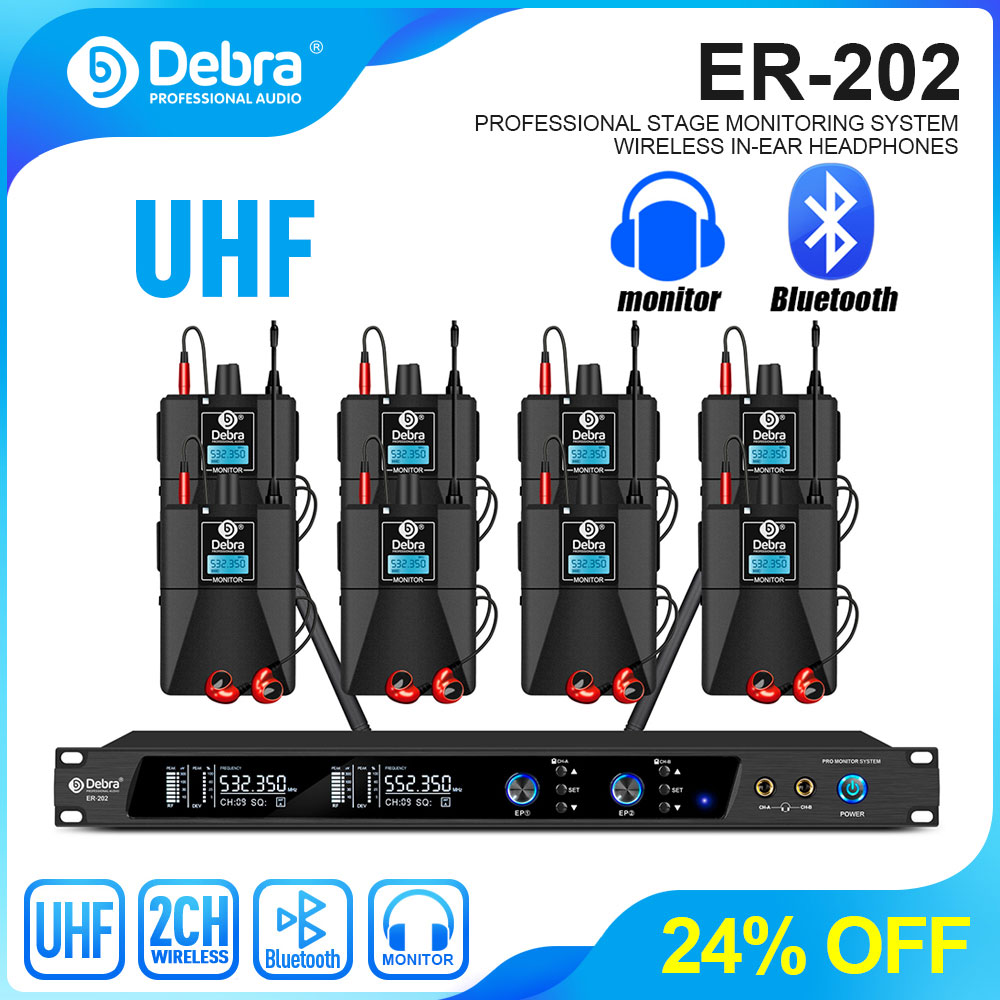 In Ear Monitor Iem - デブラ UHF IEM ER-202 ワイヤレスインイヤーモニターシステム ステージオーディオ