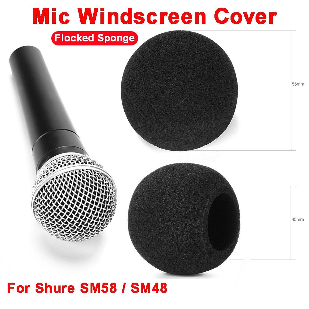 Shure Mic Mv7 - 交換用マイクウィンドスクリーンカバー 植毛スポンジフォーム 防風マイクポップフィルター ポップフィルターカバー Shure SM58