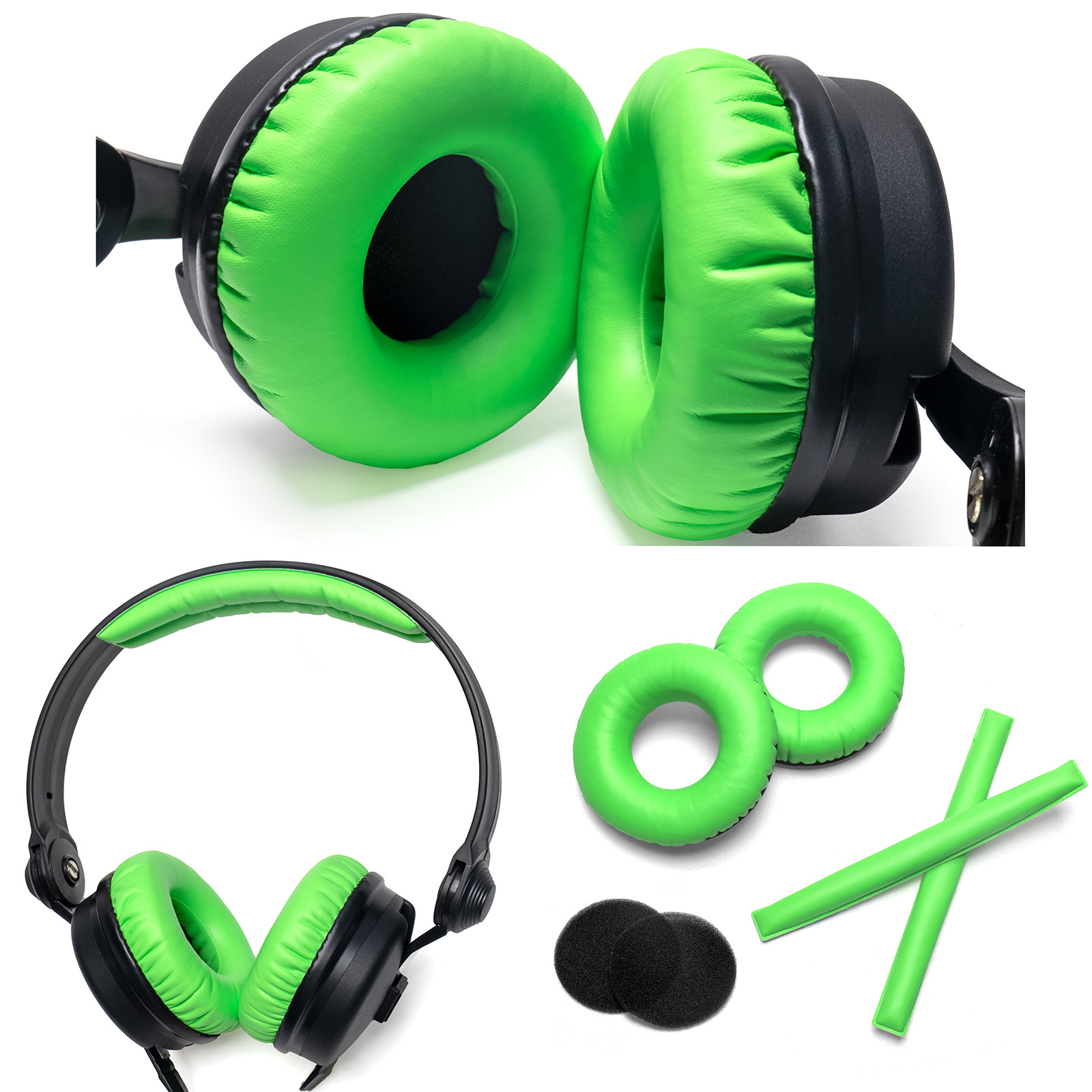 Sennheiser Headphone Hd 25 - Sensnheiser hd25、HD25-II、hd25sp、HD25SP-IIヘッドフォンイヤパッド用レザーレット交換用イヤーパッドクッション修理部品 (緑)