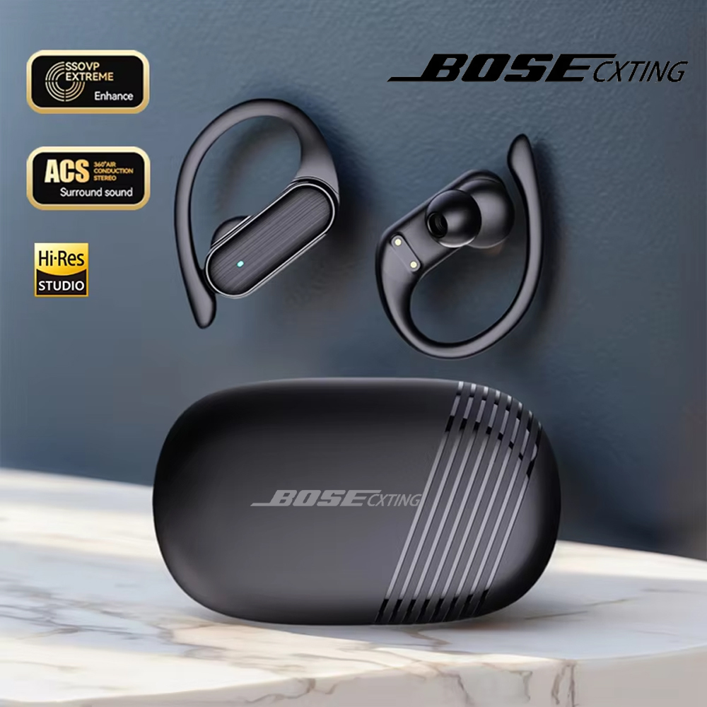 Noise Cancelling Headphone - BOSECXTING A520 ワイヤレスビジネスヘッドホン、耳掛け式、高音質、重低音、ノイズキャンセリング機能付き、マイク内蔵、スポーツやゲームに最適なヘッドセット、新品。