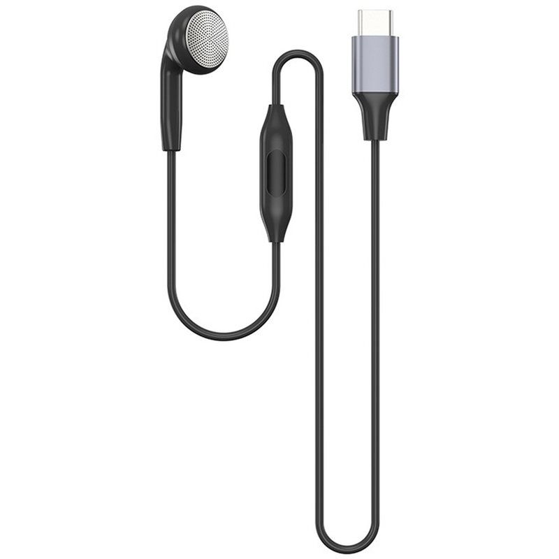 Wired Earphone Mic - DT75BG タイプC シングルイヤホン マイク付き、有線モノラルイヤホン インラインコントロール スリープヘッドホン